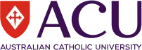 The acu logo on a black background.