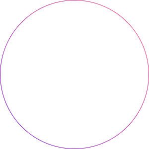 A black circle with a thin pink and purple gradient outline contains the text "Contact us!" in the center.